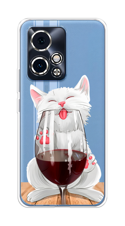 

Чехол на Honor 90 GT "Кот с бокалом", Прозрачный;белый;красный, 6123450-1
