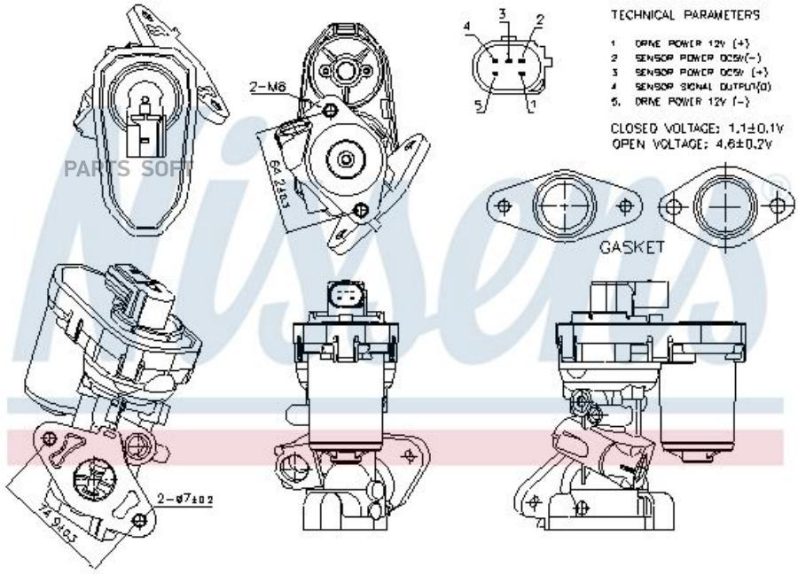 клапан EGR!\ Citroen Jumper III, Peugeot Boxer III 2.2 06>