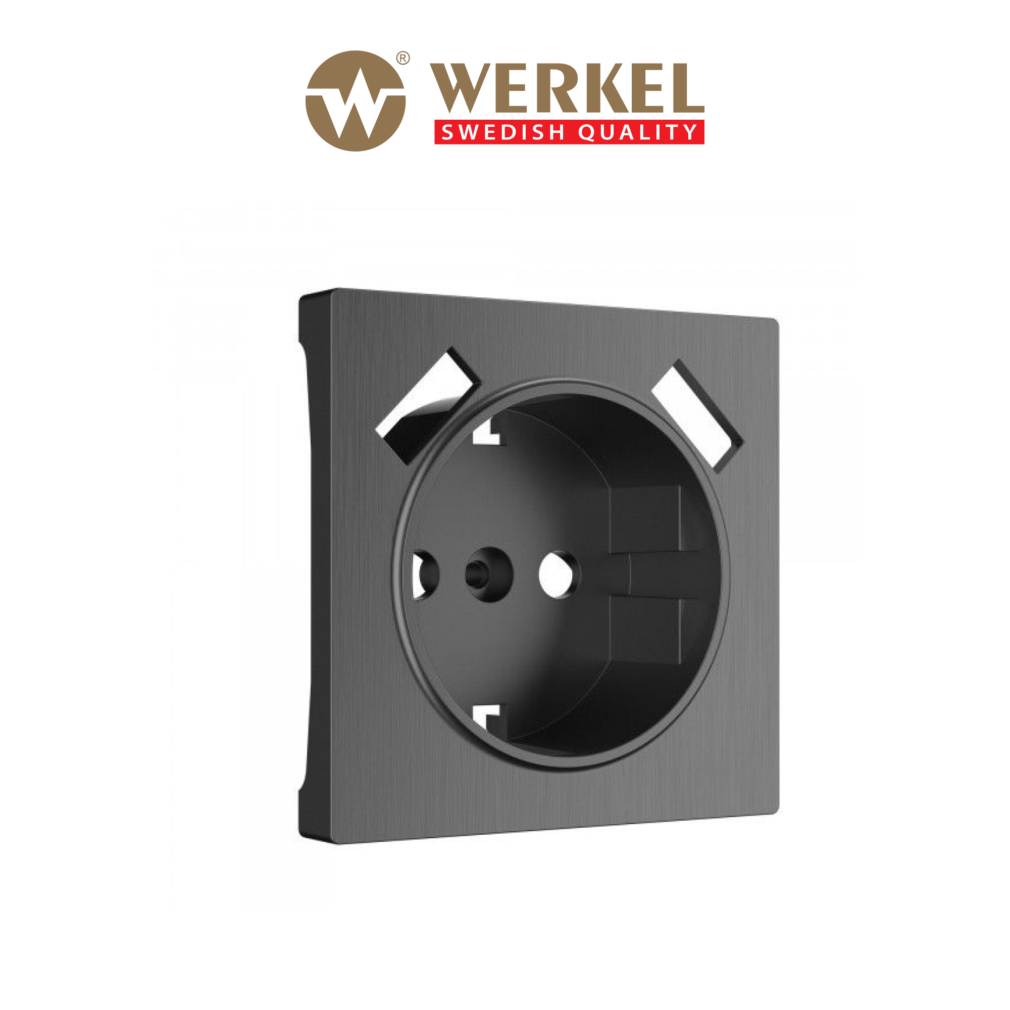 фото Накладка для розетки usb werkel w1179504, графит рифленый