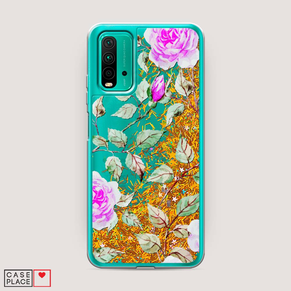 

Жидкий чехол с блестками "Цветочная фантазия 7" на Xiaomi Redmi 9T, 39890-1