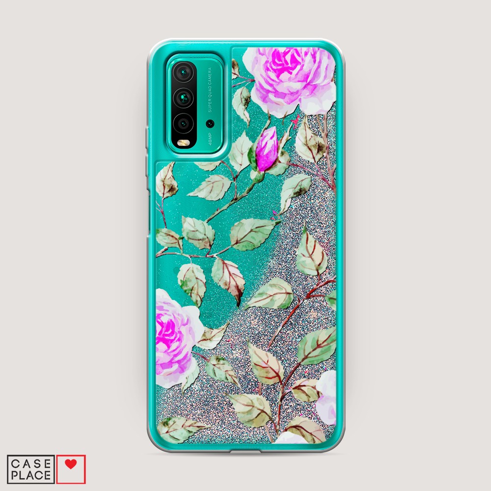

Жидкий чехол с блестками "Цветочная фантазия 7" на Xiaomi Redmi 9T, 39891-1