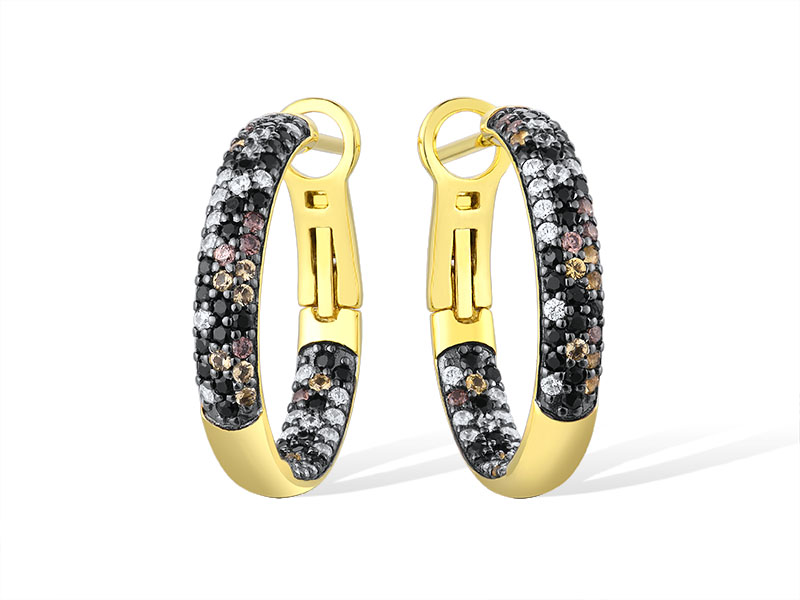 

Серьги конго из серебра VALTERA 117708, циркон, 117708