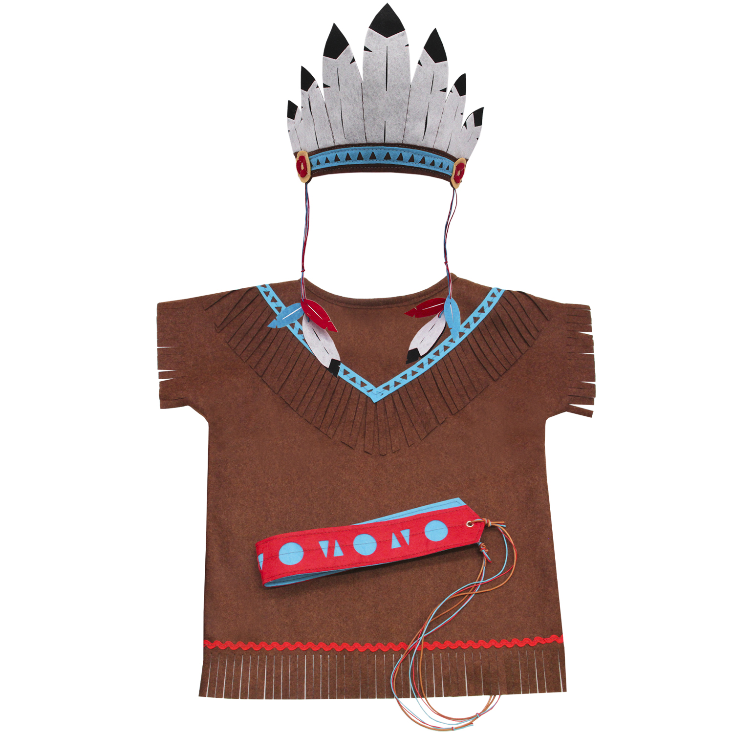 Карнавальный костюм детский Санта Лючия Индеец, коричневый, 116