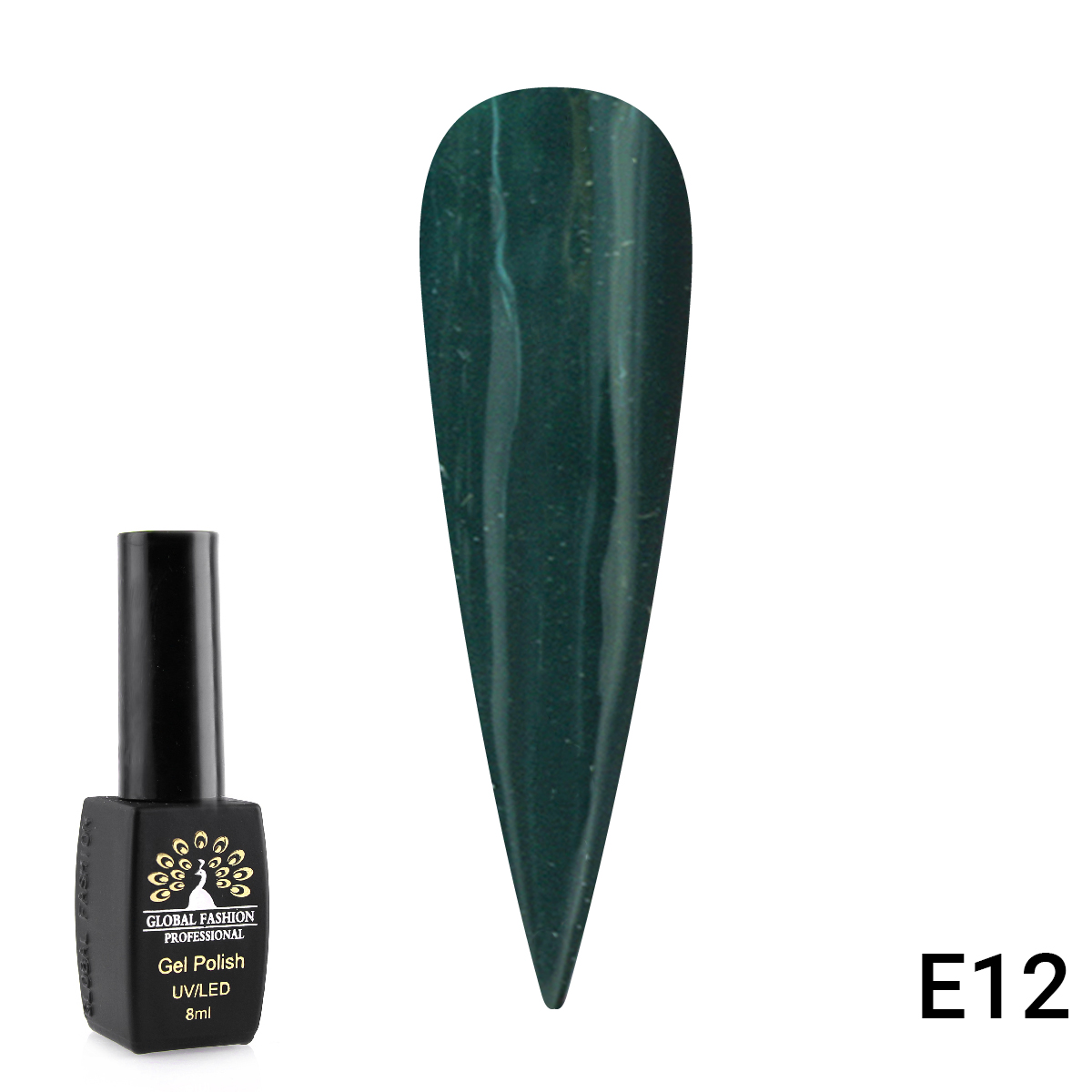 фото Гель лак global fashion black elite серии e e12