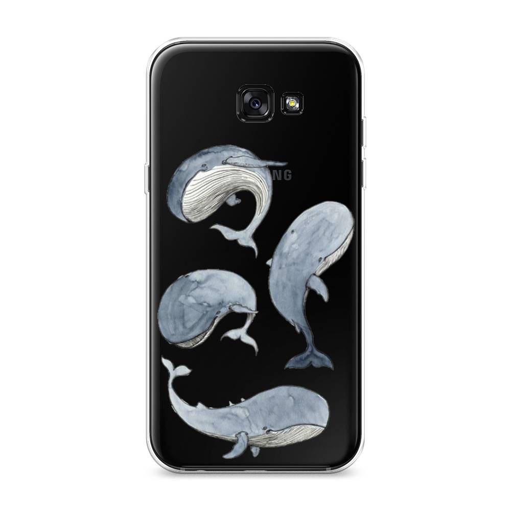 

Чехол Awog на Samsung Galaxy A7 2017 / Самсунг A7 2017 "Киты", Белый;прозрачный;голубой, 20950-1