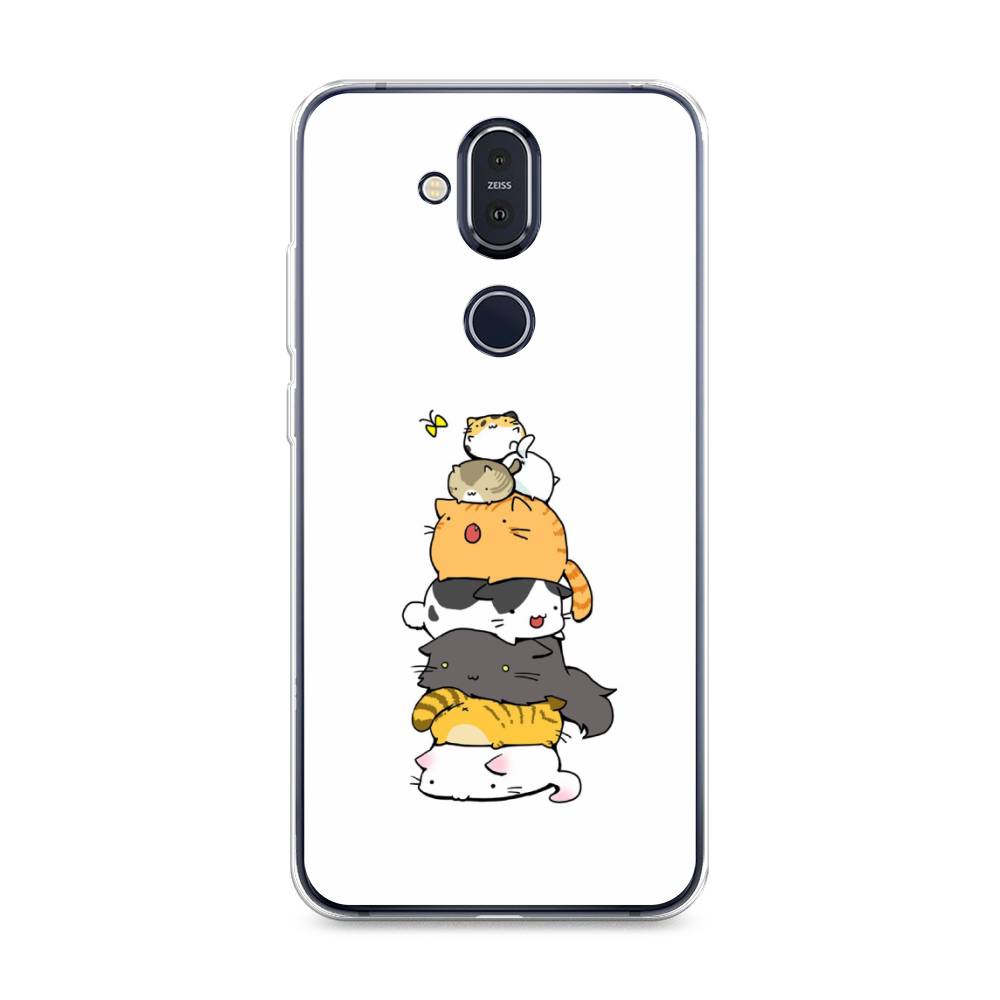 

Чехол Awog на Nokia 8.1 / Нокиа 8.1 "Бутерброд из котиков", Коричневый;белый;серый, 122250-10