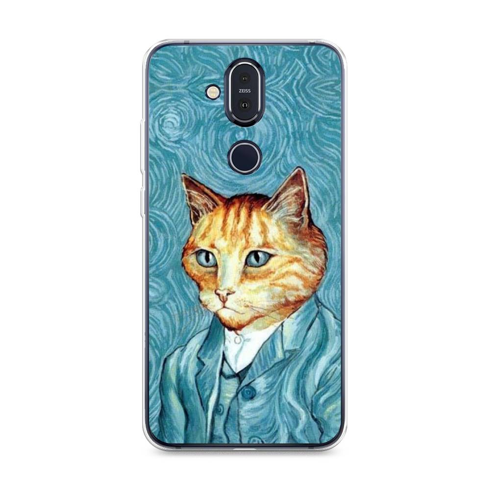 

Чехол Awog на Nokia 8.1 / Нокиа 8.1 "Кот Ван Гог", Голубой;коричневый, 122250-2