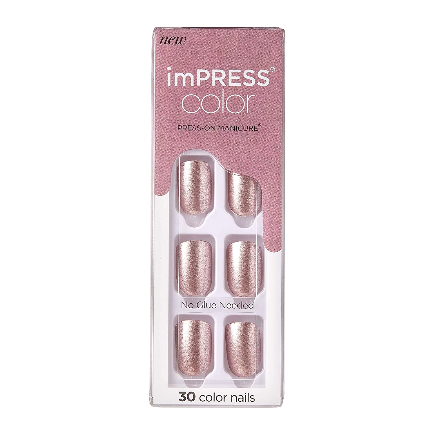 Накладные ногти Kiss Impress Color Press-On Manicure False Nails Paralyzed Pink, 30 шт.