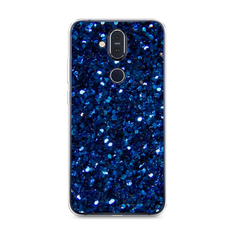 фото Чехол awog "синие блестки рисунок" для nokia 8.1