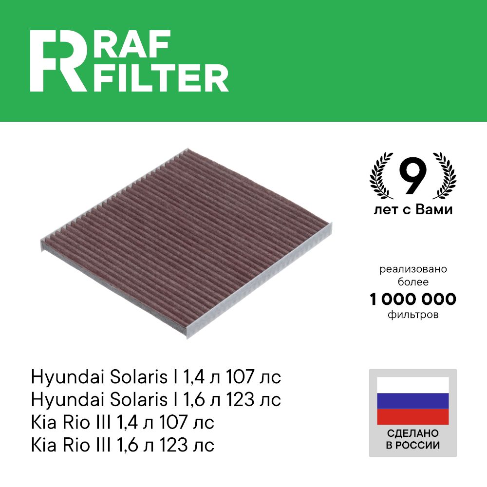 

Фильтр салона RAF Filter EC001HYX Hyundai Solaris 1, Kia Rio 3