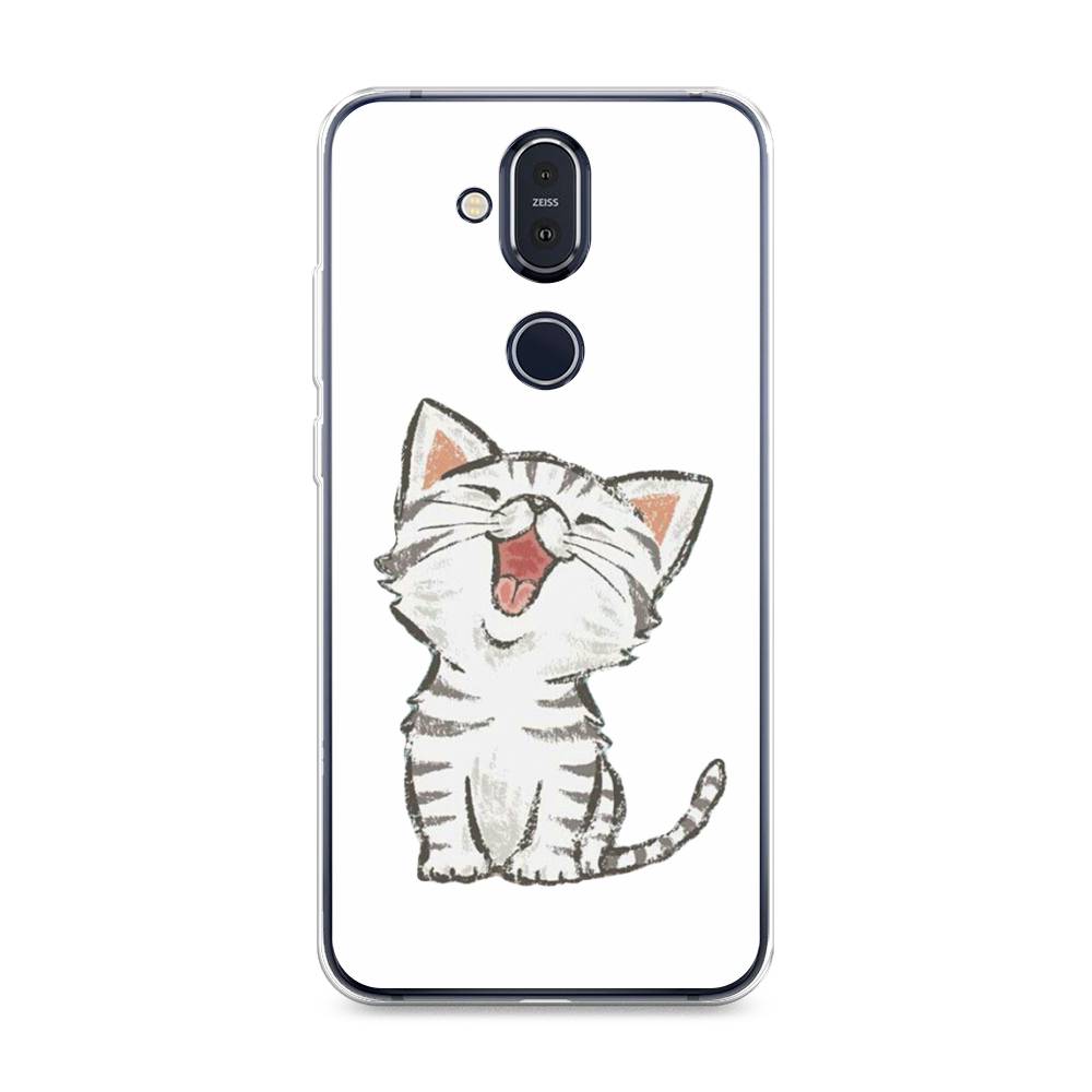 

Чехол Awog на Nokia 8.1 / Нокиа 8.1 "Котенок рисованный", Серый;белый, 122250-1