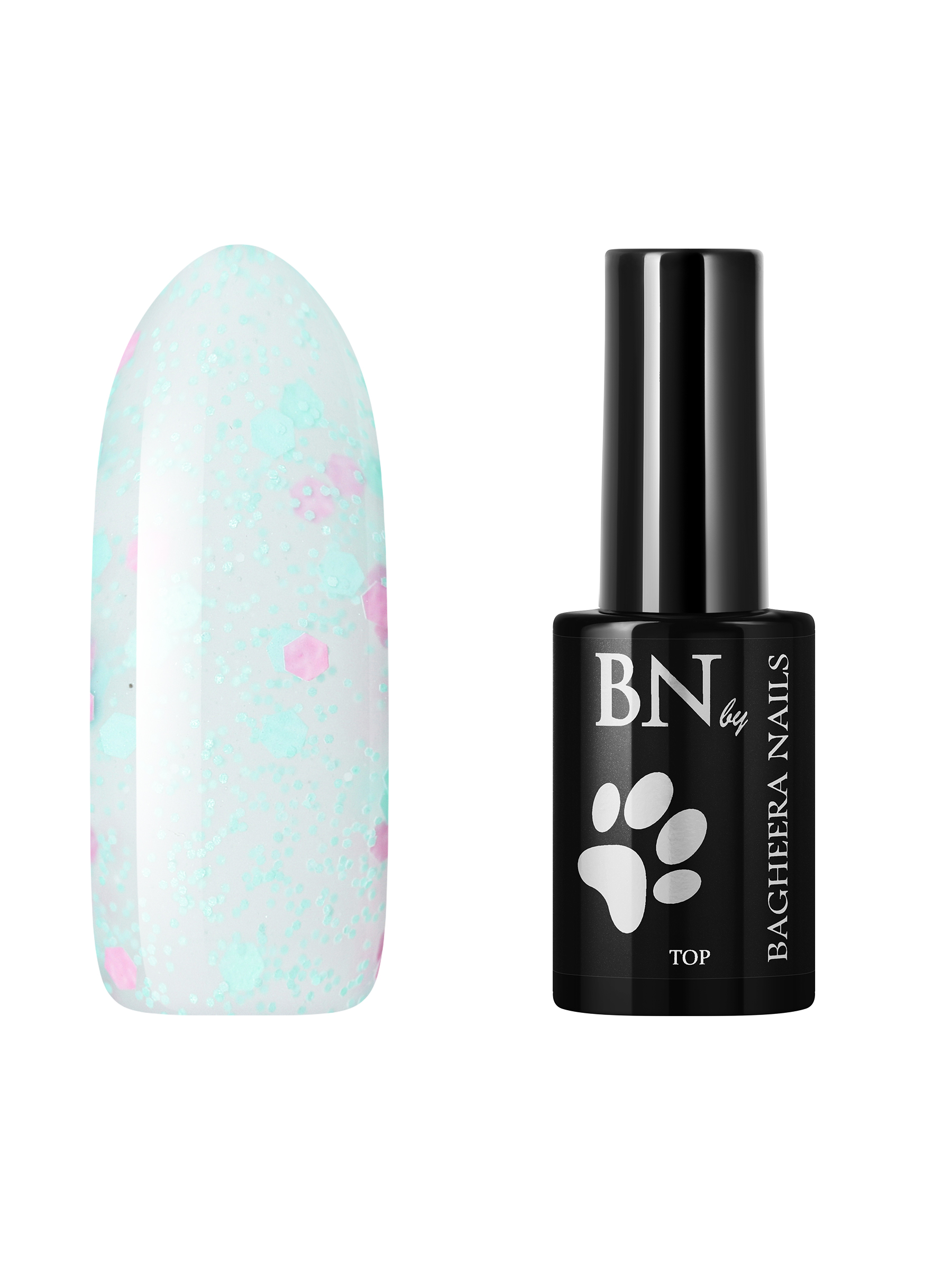 

Топ для гель лака Bagheera Nails Malibu to-mal06 матовый с шестигранниками, 10 мл