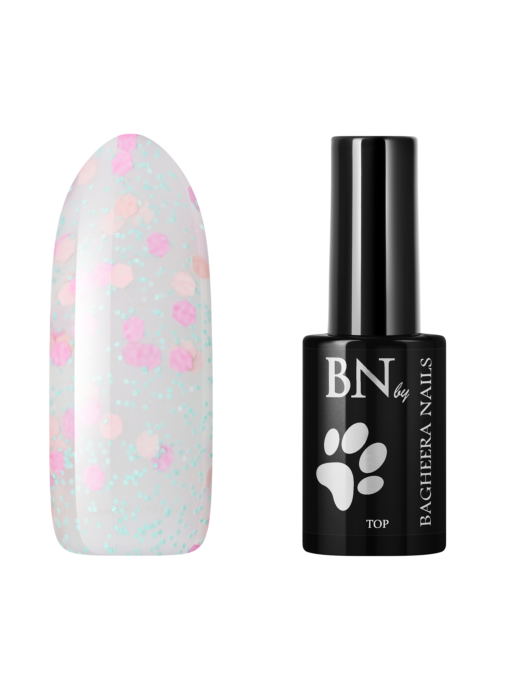 

Топ для гель лака Bagheera Nails Malibu to-mal08 матовый с шестигранниками, 10 мл
