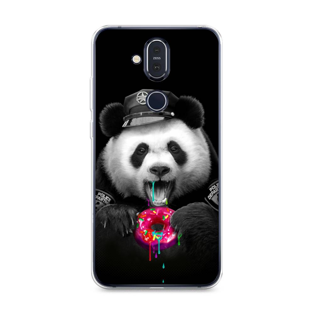 

Чехол Awog на Nokia 8.1 / Нокиа 8.1 "Панда police", Черный;белый;розовый, 122250-2