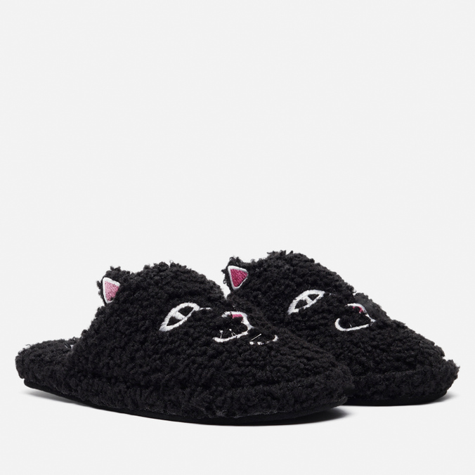 Тапочки Ripndip Jerm Face Fuzzy House Slippers чёрный, размер 36.5-38 EU