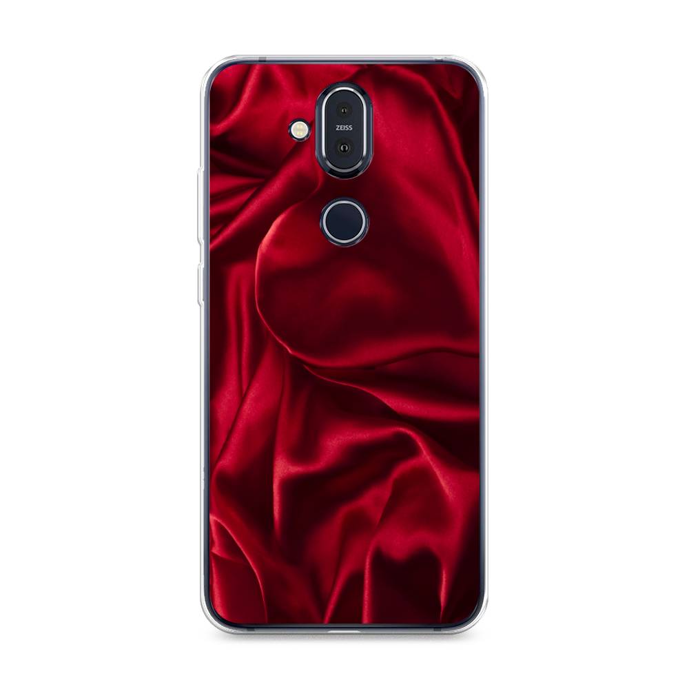 

Чехол Awog на Nokia 8.1 / Нокиа 8.1 "Текстура красный шелк", 122250-3