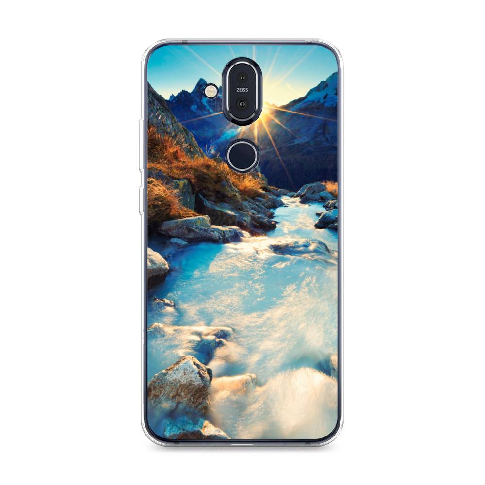 

Чехол Awog на Nokia 8.1 / Нокиа 8.1 "Восход 7", Коричневый;белый;голубой, 122250-4