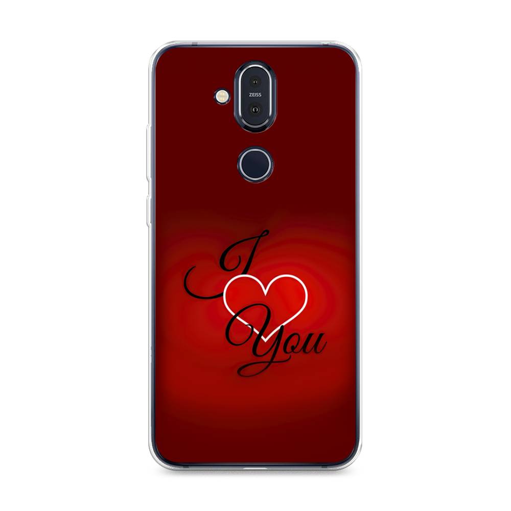 

Чехол Awog на Nokia 8.1 / Нокиа 8.1 "I love you 3", Красный;черный, 122250-6