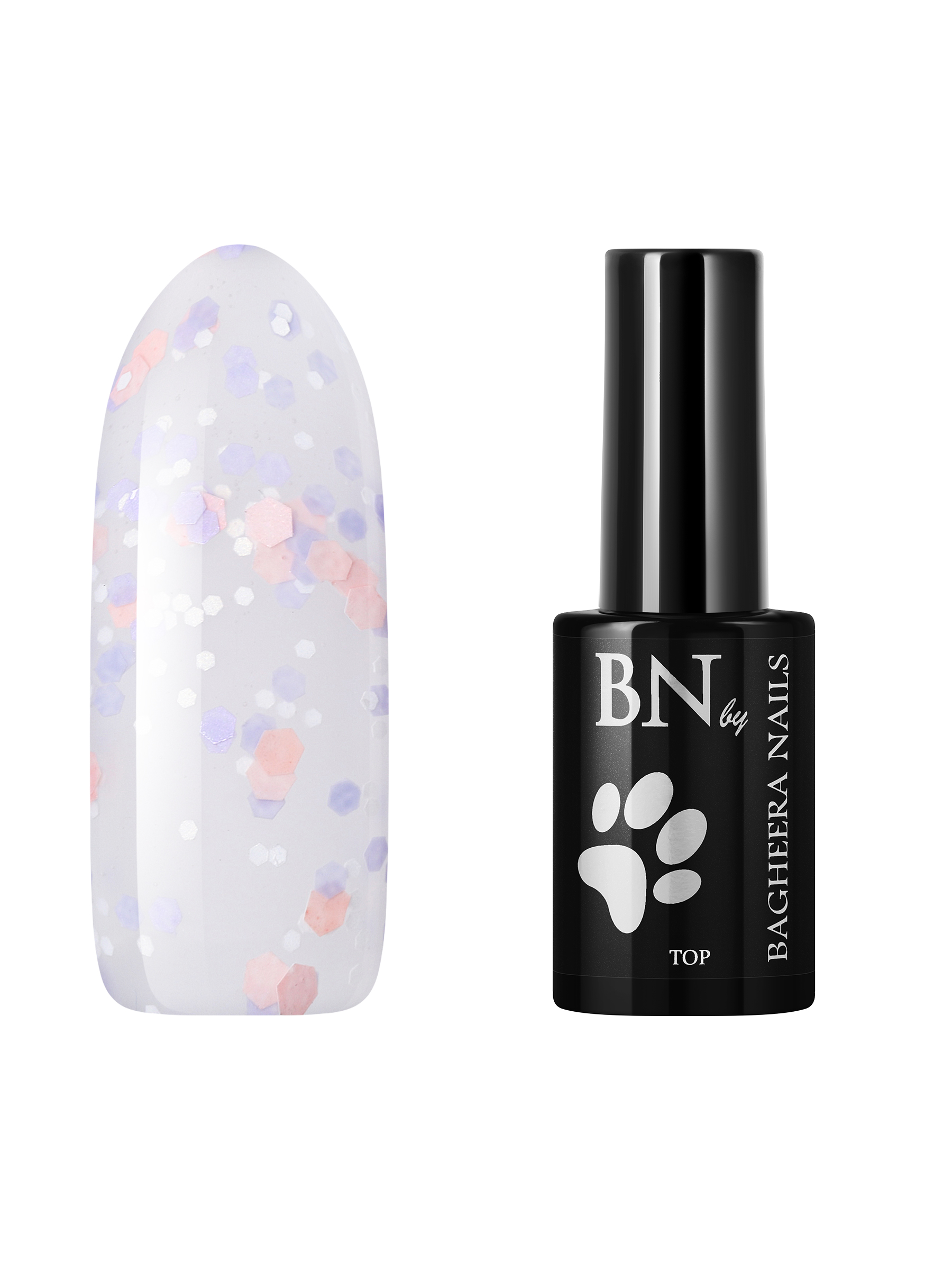 

Топ для гель лака Bagheera Nails Malibu to-mal12 матовый с шестигранниками, 10 мл