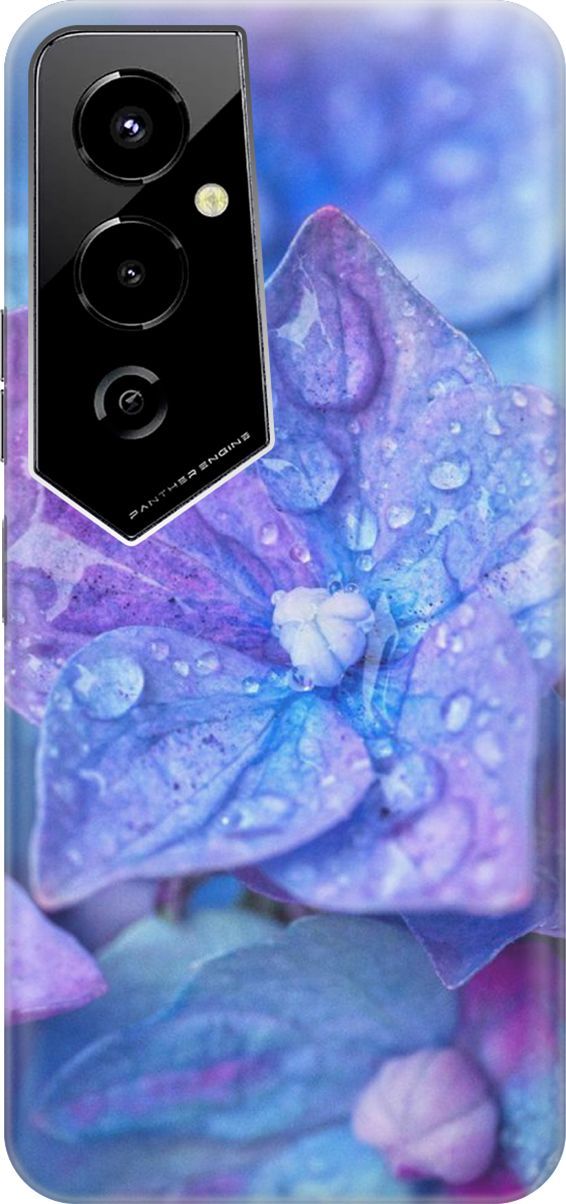 

Силиконовый чехол на Tecno Pova 4 Pro с принтом "Голубой цветочек", Голубой;фиолетовый, 158084