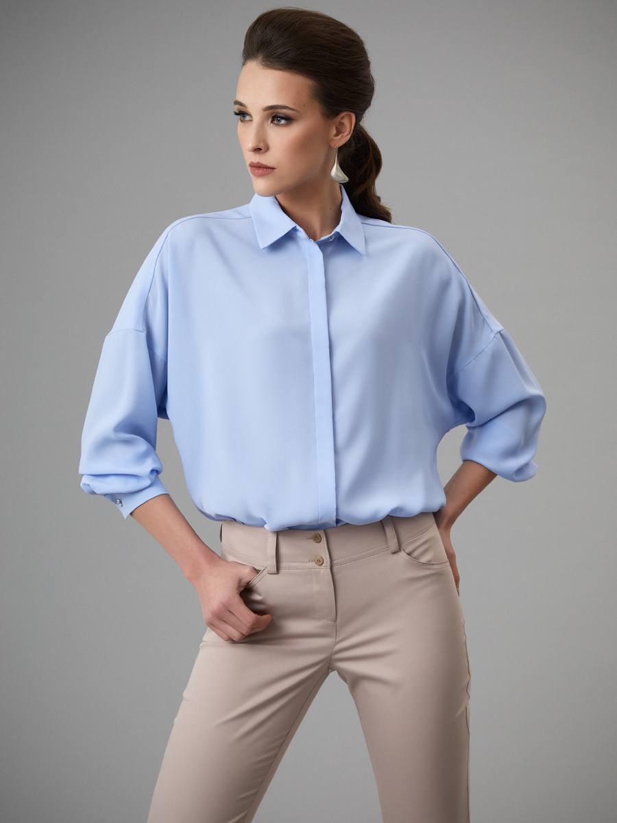 Блуза женская Арт-Деко R-1368 голубая 44 RU