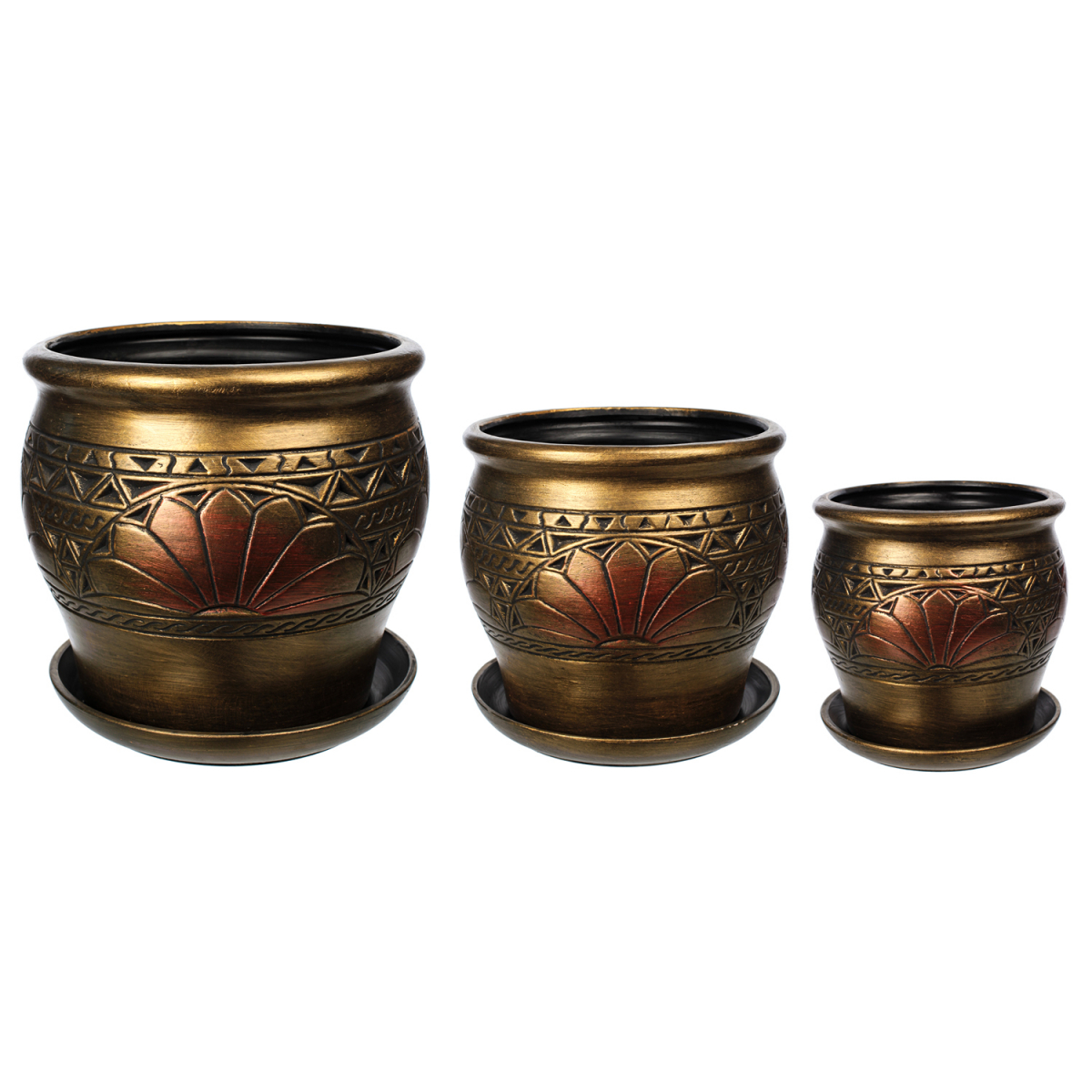 

Горшок садовый BuyHouse 00886/87/88 золотистый