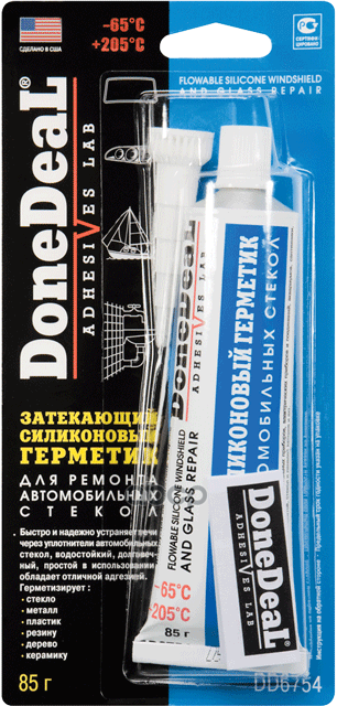 

Герметик Для Автостекол Затекающий Прозрачный 85гр Dd6754 От -65c До +205 C DoneDeal арт., Белый