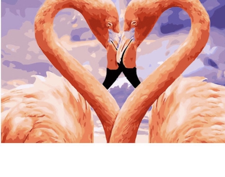 Картина по номерам Selfica Влюблённые фламинго 50х40