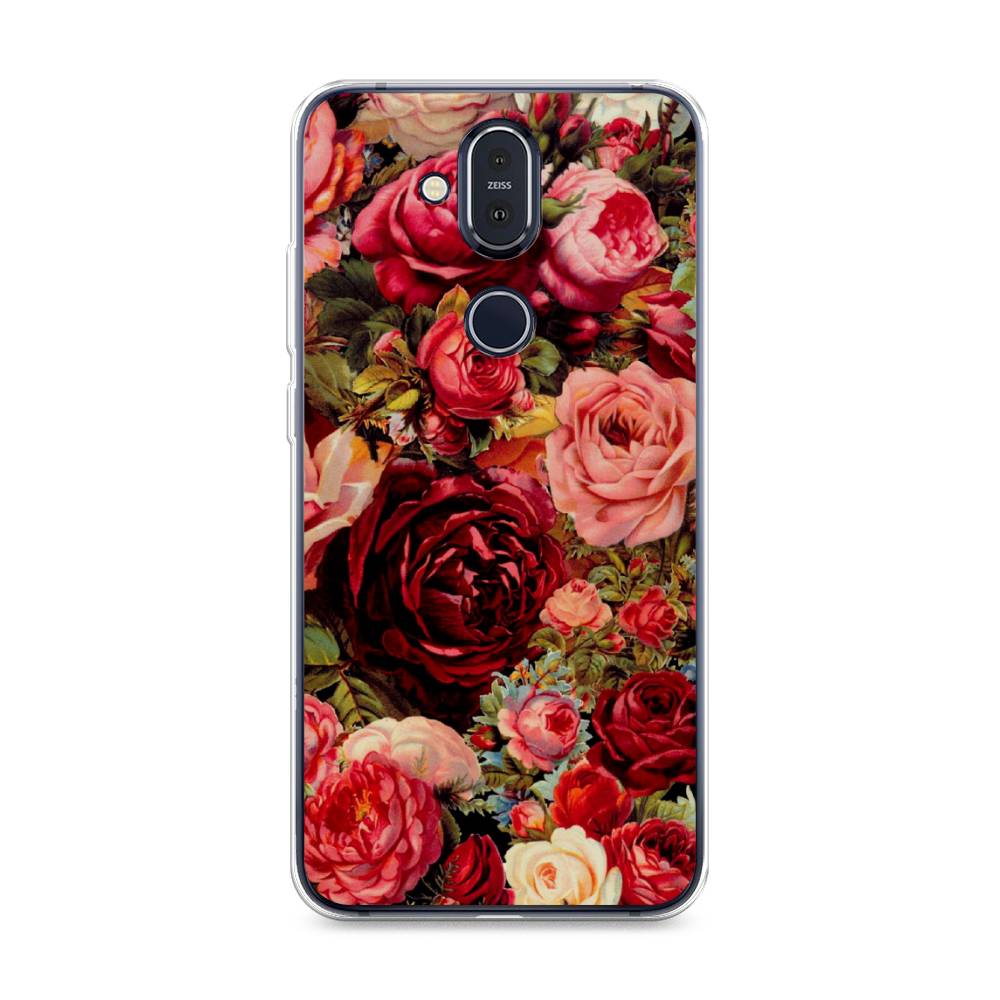 

Чехол Awog на Nokia 8.1 / Нокиа 8.1 "Розы винтажные", 122250-8