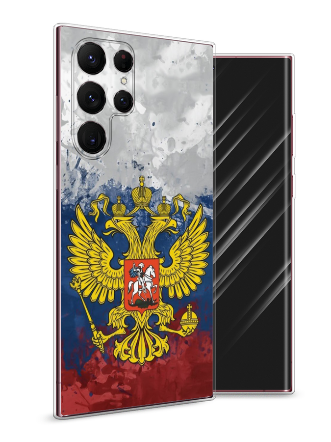

Чехол Awog на Samsung Galaxy S22 Ultra / Самсунг S22 Ultra "РФ", Белый;синий;красный, 2104050-5