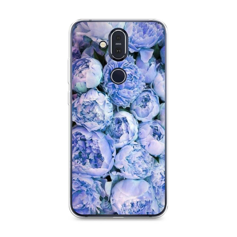 

Чехол Awog на Nokia 8.1 / Нокиа 8.1 "Пионы голубые", Голубой, 122250-8