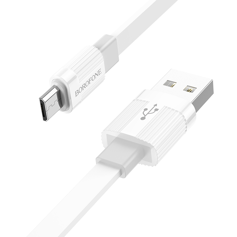 

Дата-кабель USB 2.4A Borofone BX89 для Micro USB White Grey, BX89m