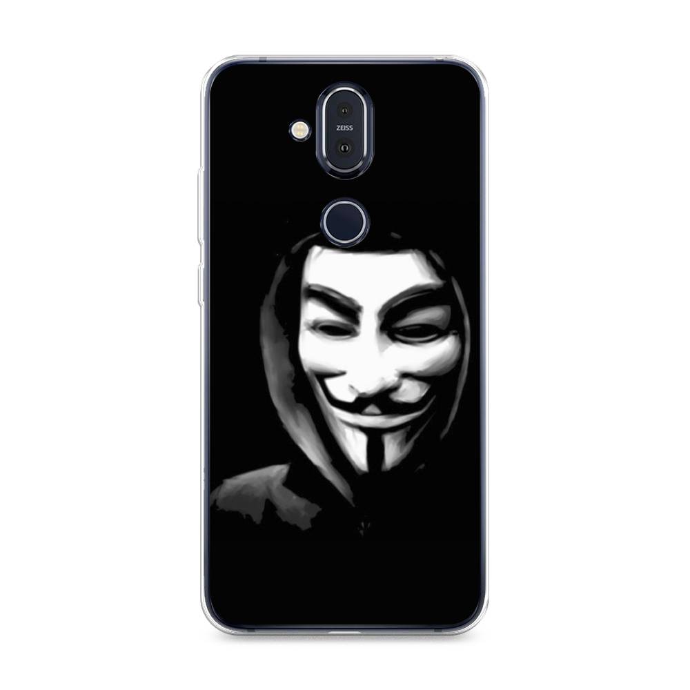 

Чехол Awog на Nokia 8.1 / Нокиа 8.1 "Анонимус", Черный;серый;белый, 122250-5