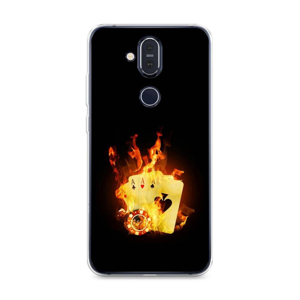 

Чехол Awog на Nokia 8.1 / Нокиа 8.1 "Горящие карты", Черный;оранжевый, 122250-9