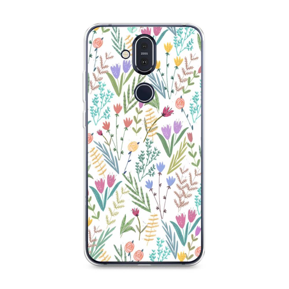 фото Чехол awog "полевые цветы рисунок" для nokia 8.1
