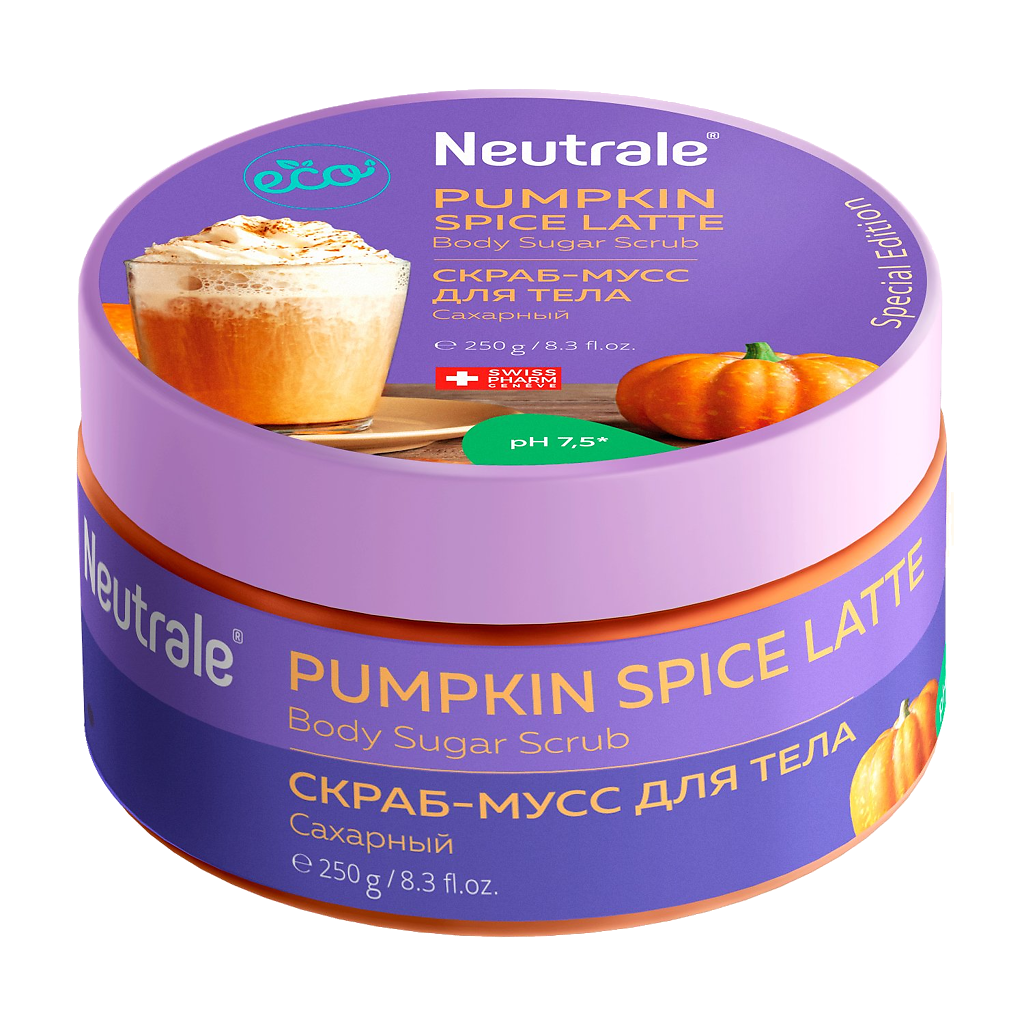 фото Neutrale скраб-мусс для тела pumpkin spice latte сахарный, 250