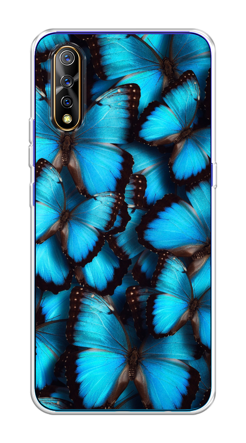 

Чехол на Vivo iQOO Neo/V17 Neo "Тропическая бабочка 2", Голубой;черный, 262050-1