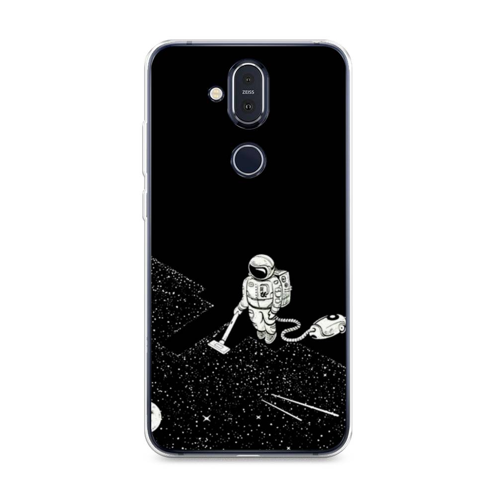 

Чехол Awog на Nokia 8.1 / Нокиа 8.1 "Космонавт с пылесосом", Белый, 122250-4