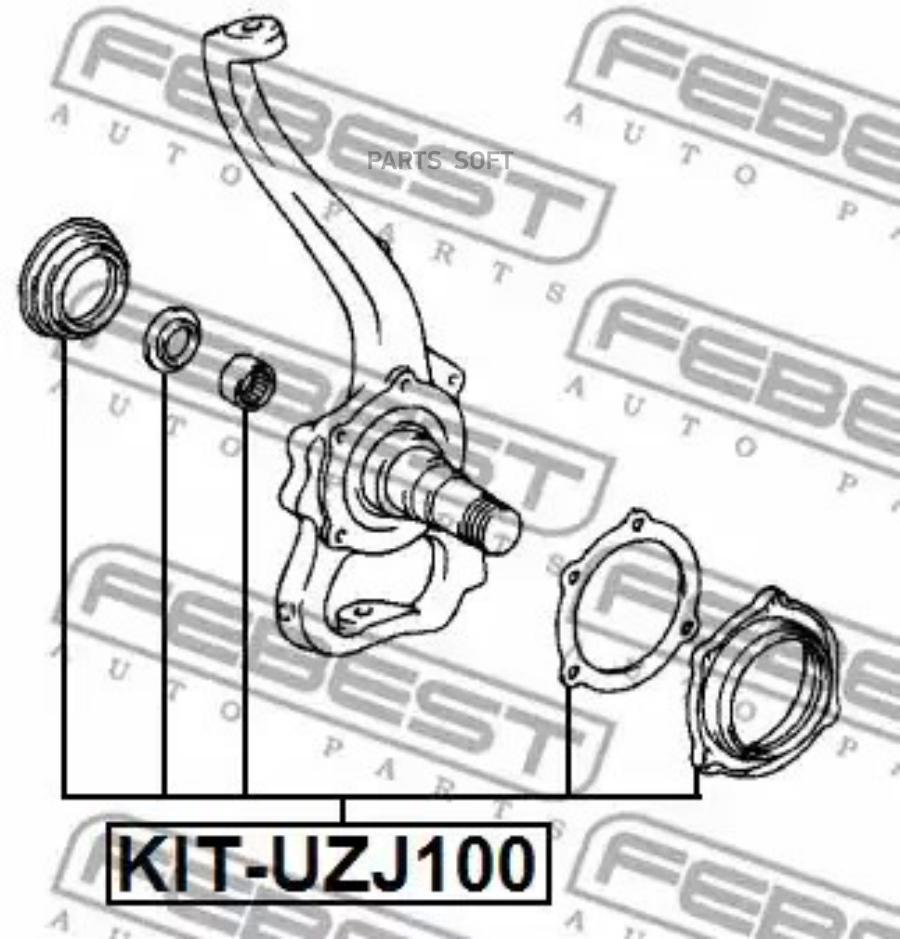 

FEBEST Ремкомпл.пер.поворотного кулака TOYOTA LAND CRUISER (100) 1998-2007 FEBEST KIT-UZJ1