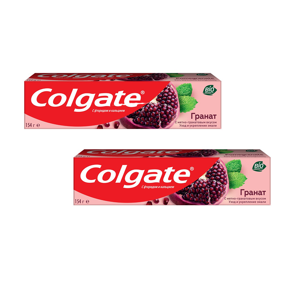 Зубная паста Colgate укрепляющая с мятно-гранатовым вкусом, 100 мл, 2 шт в наборе