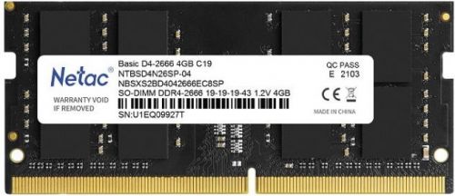 

Оперативная память Netac 4Gb DDR4 2666MHz SO-DIMM (NTBSD4N26SP-04), Basic NTBSD4N26SP-04