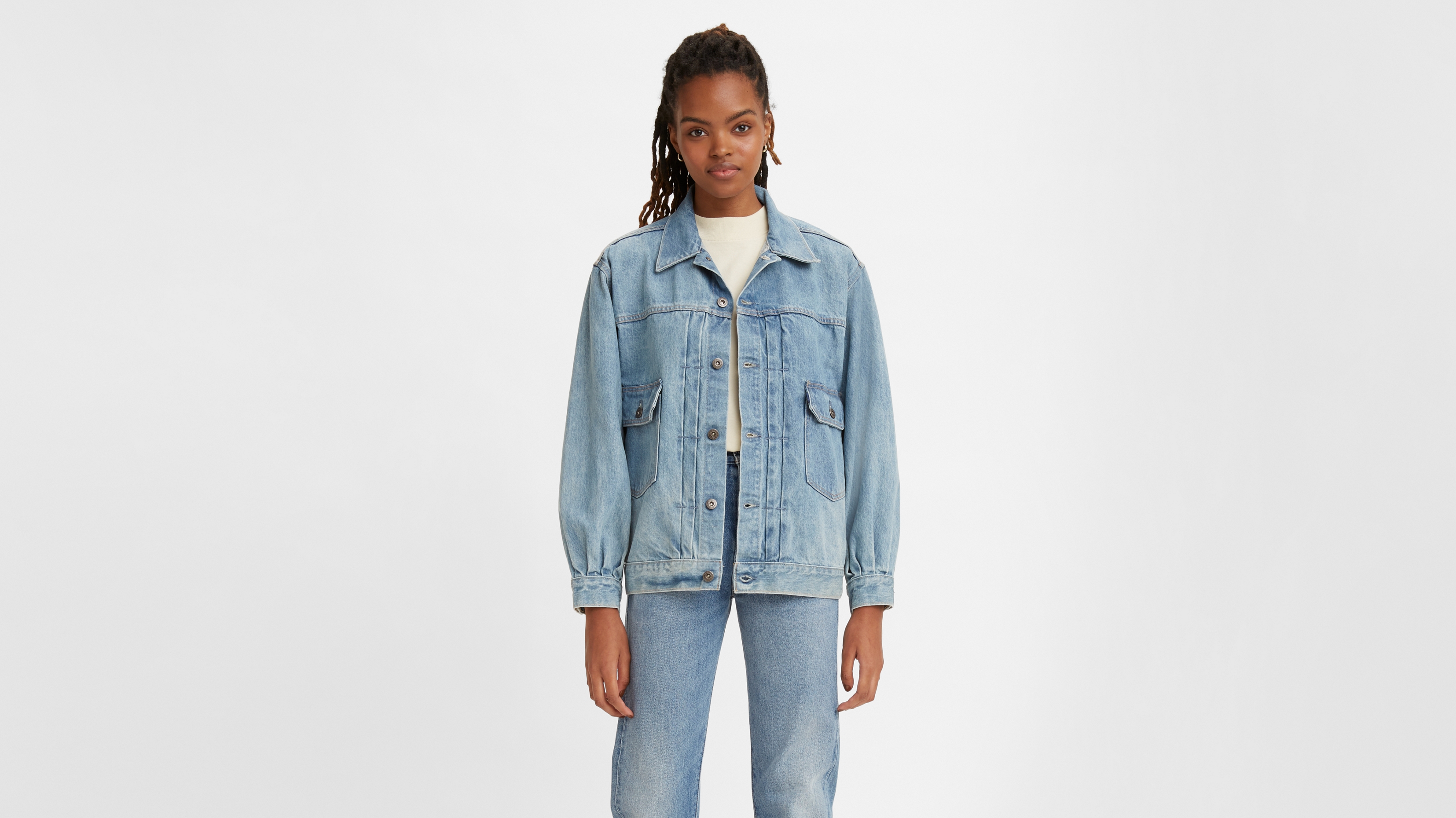 

Джинсовая куртка женская Levi's Women Tucked Type II Trucker Jacket голубая XS, Women Tucked Type II Trucker Jacket