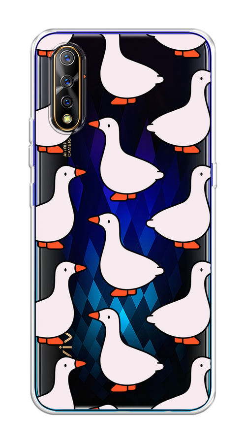 

Чехол на Vivo iQOO Neo/V17 Neo "Гуси", Прозрачный;белый;оранжевый, 262050-1