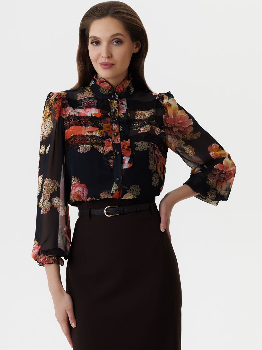 

Блуза женская Арт-Деко R-1386 черная 44 RU, Черный, R-1386