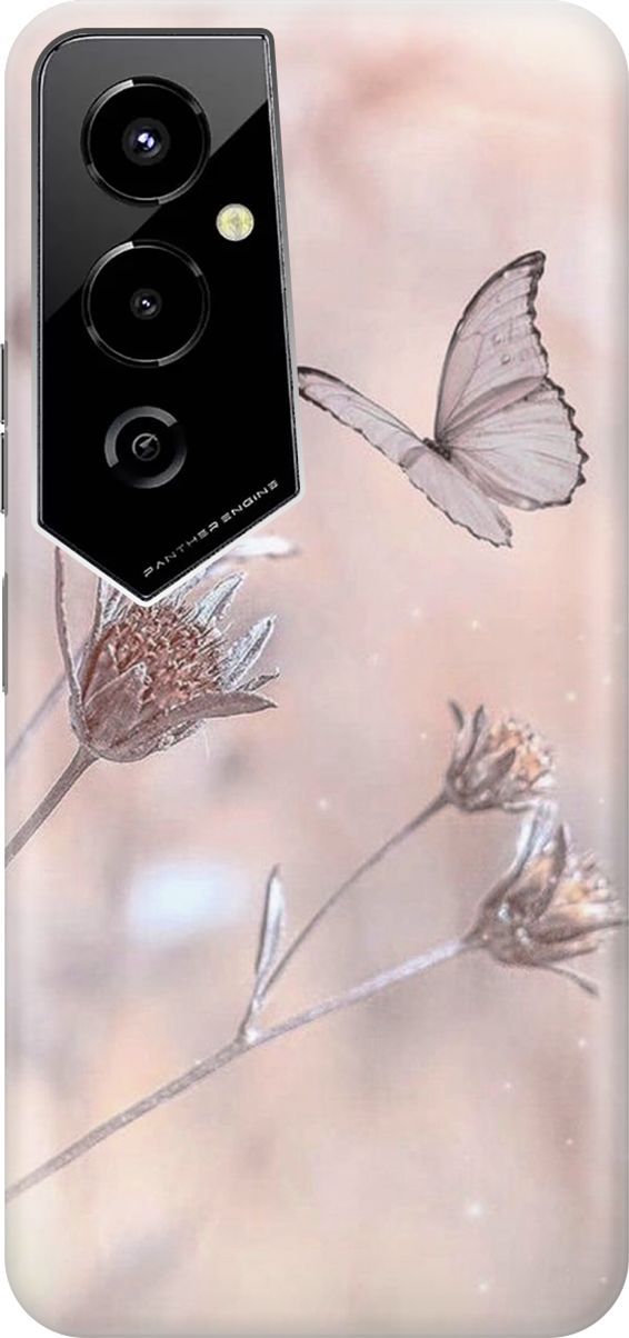 

Силиконовый чехол на Tecno Pova 4 Pro с принтом "Бабочка", Белый;розовый, 158090