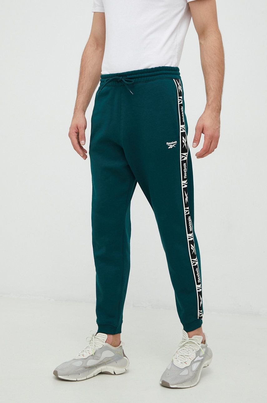 

Спортивные брюки мужские Reebok Training Essentials Tape Joggers зеленые S, Training Essentials Tape Joggers