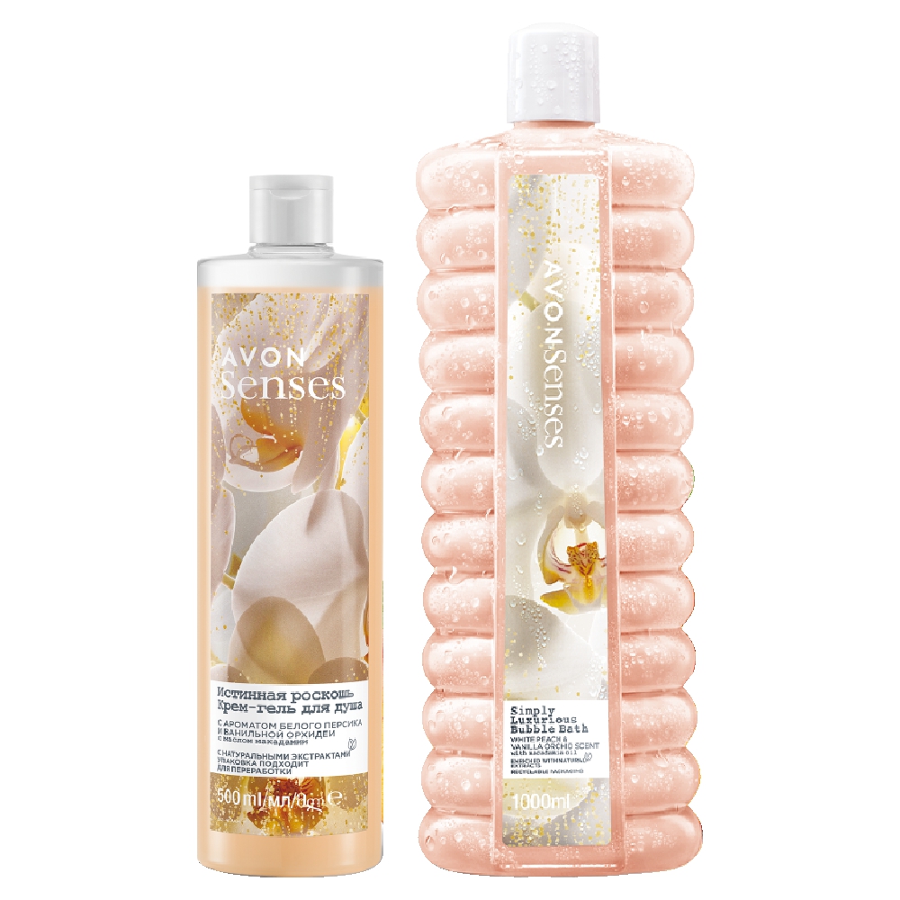 

Набор Avon Senses Истинная роскошь пена 1 л крем-гель для душа 500 мл