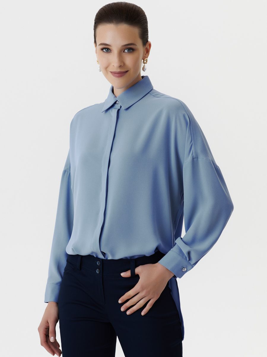 Блуза женская Арт-Деко R-1395 голубая 46 RU