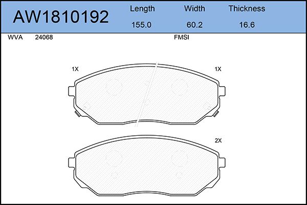 

Тормозные колодки AywiParts дисковые AW1810192