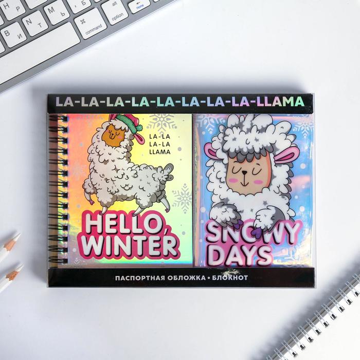 

Подарочный набор ArtFox Hello winter, голографический блокнот и обложка, 2 набора